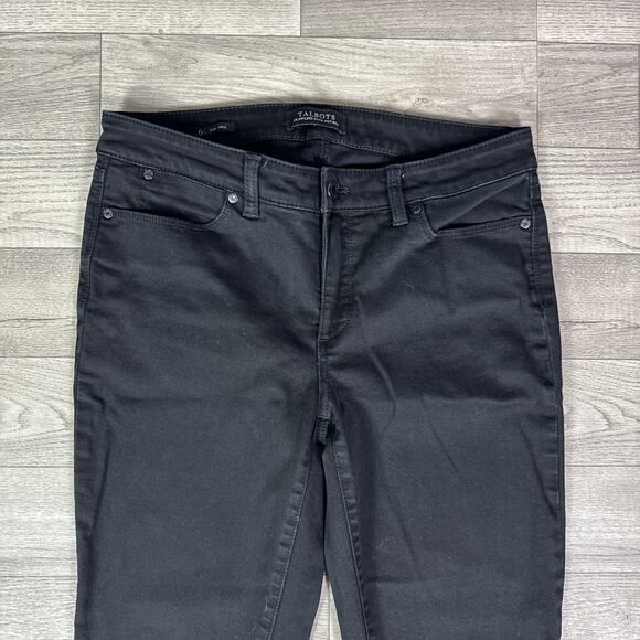 Talbots Flawless Five Pocket Slim Ankle Mid Rise Black Denim Jeans sz 6 - Picture 3 of 6